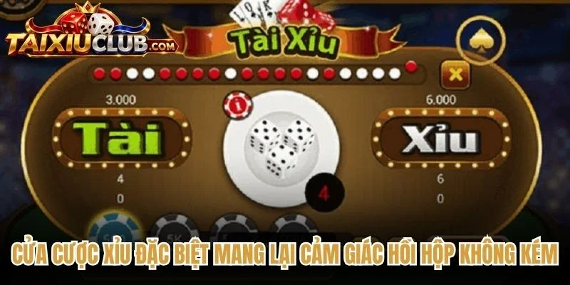 Cửa cược Xỉu đặc biệt mang lại cảm giác hồi hộp không kém
