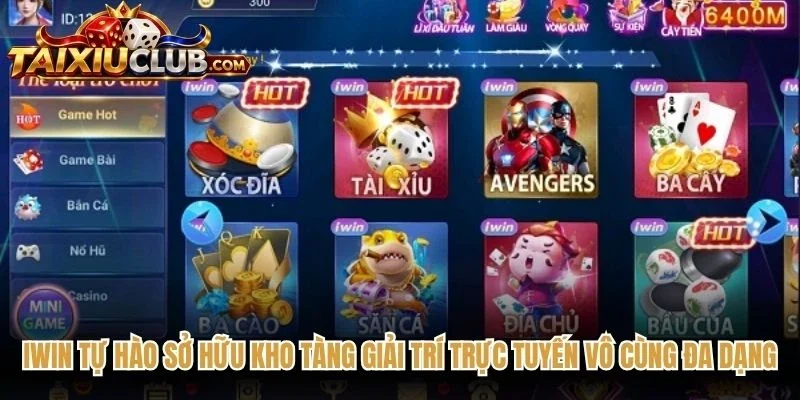 Iwin tự hào sở hữu kho tàng giải trí trực tuyến vô cùng đa dạng