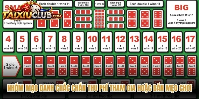Nhóm mạo danh chắc chắn thu phí tham gia hoặc bán mẹo chơi