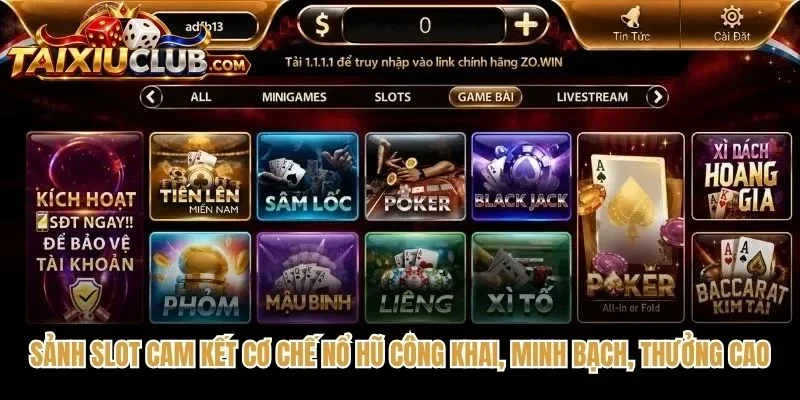 Sảnh slot cam kết cơ chế nổ hũ công khai, minh bạch, thưởng cao