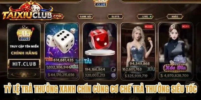 Tỷ lệ trả thưởng xanh chín cùng cơ chế trả thưởng siêu tốc